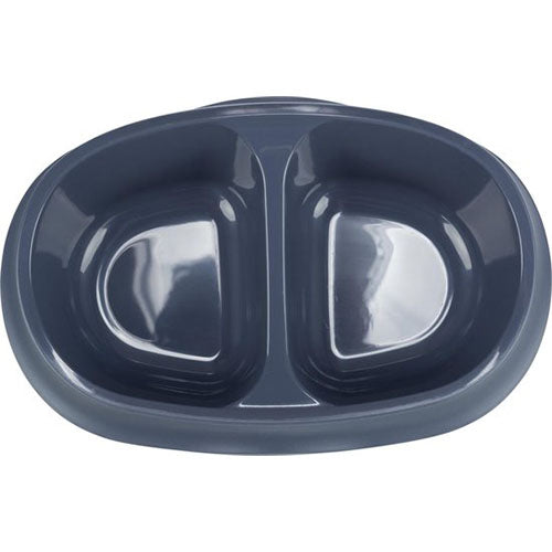 Trixie Kunststoff-Futternapf/Wassernapf Doppelt - Blau - 2 x 250 ml