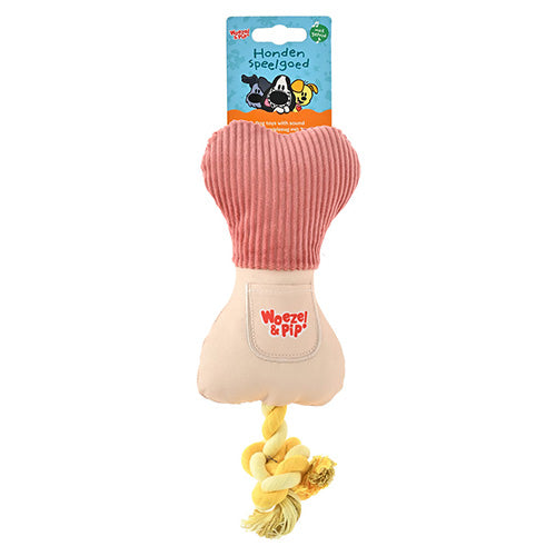 Woezel & Pip Hondenspeelgoed - Snackbot + touw + piep - Verkrijgbaar in Groen of Roze - 20 of 30 cm