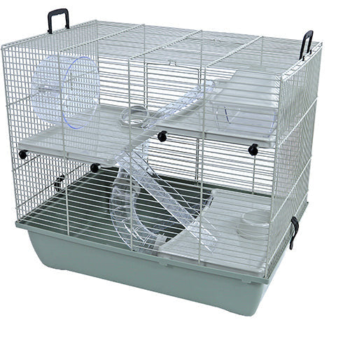 Interzoo Pinky 3 - Hamsterkooi met 3 verdiepingen - 50x33x45,5 cm - 4 Kleuren
