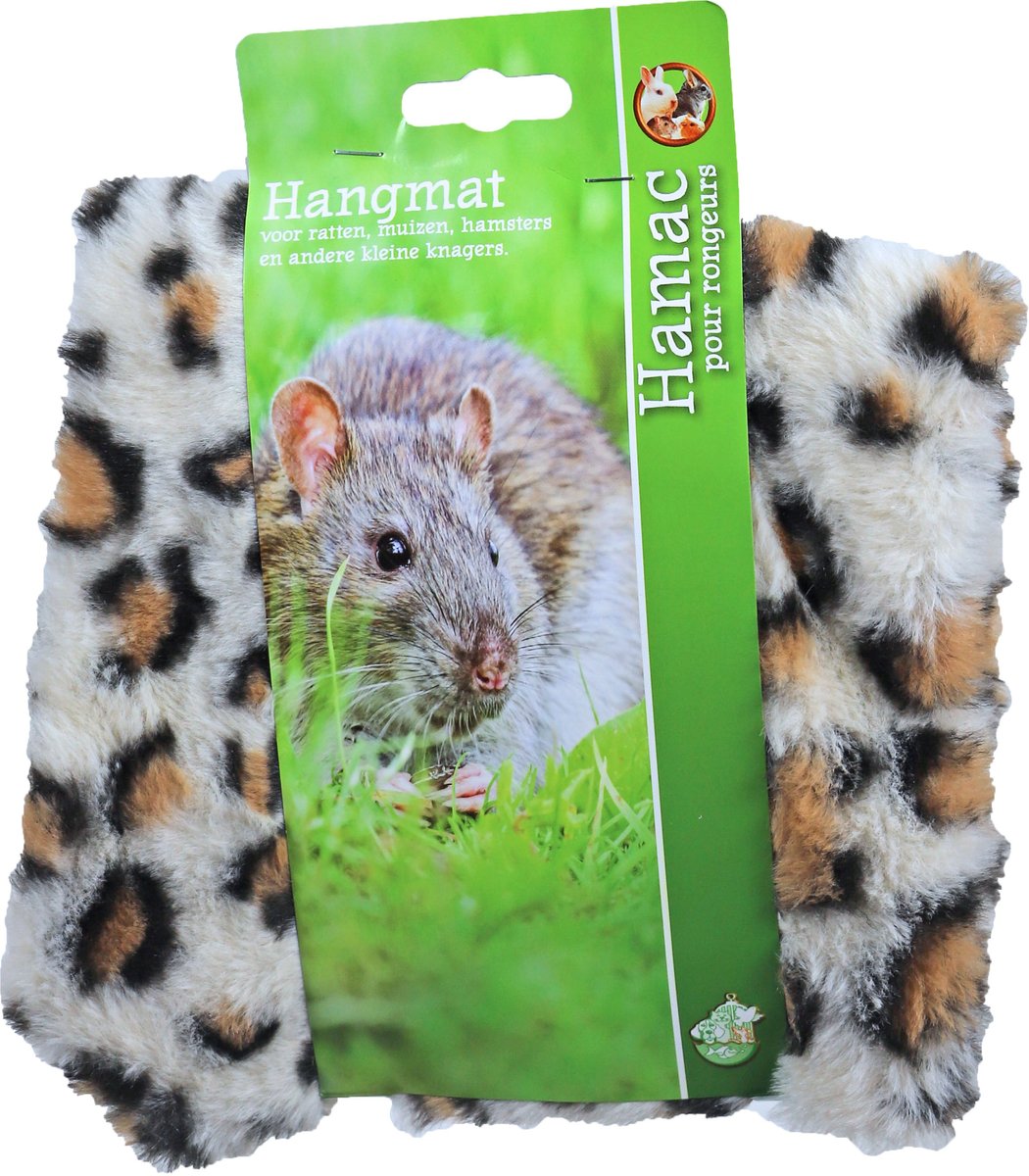 Hängematte für Nagetiere - Plüsch-Leopardenmuster - Größe: 35 cm.