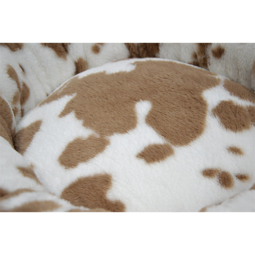 Animal Boulevard Classic Cow Plush Ronde Hondenmand - Kattenmand - Superzacht, Wasbaar & Anti-Slip - Ø60 cm