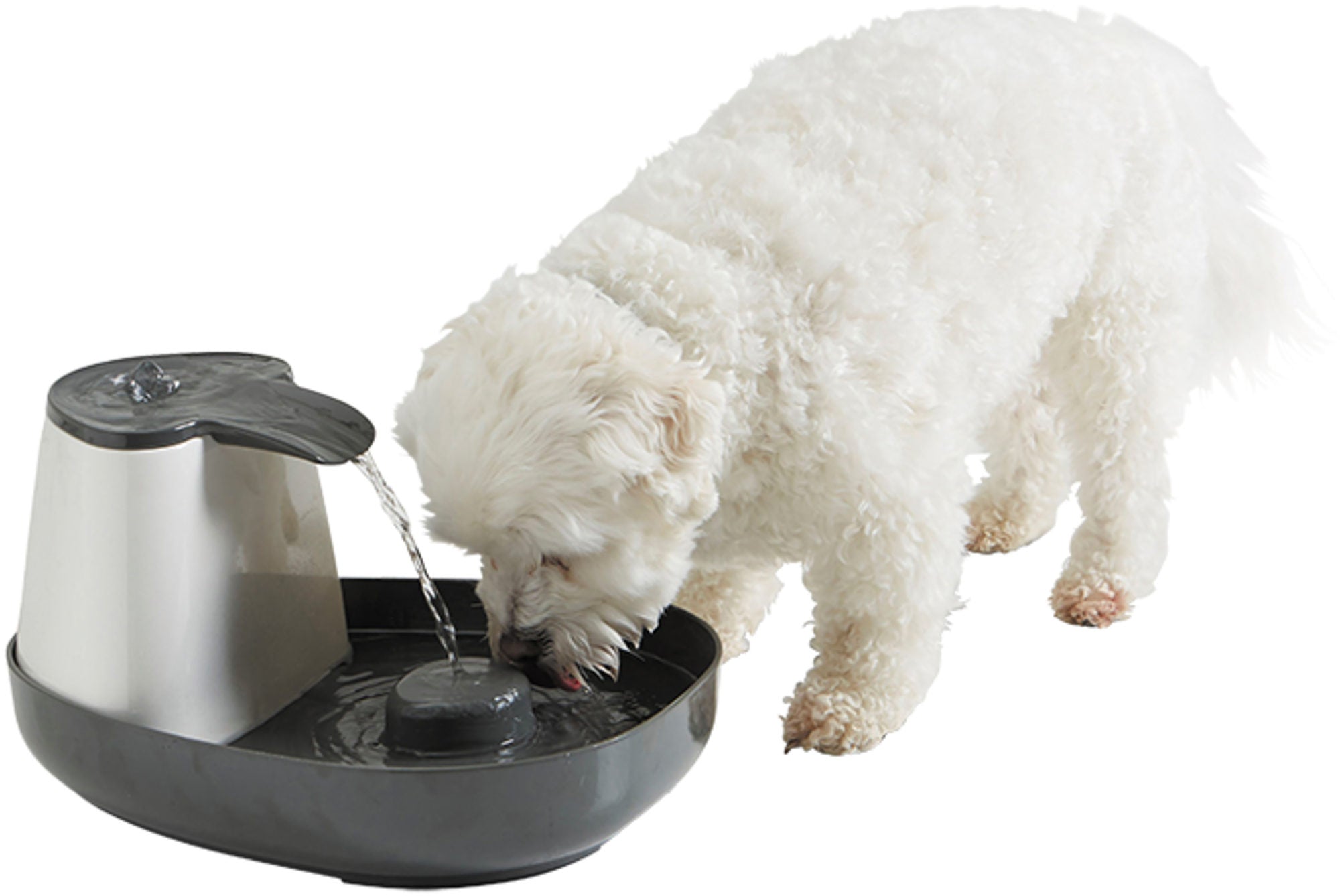 Savic Cascade Trinkbrunnen, Weiß - Anthrazit, 1,5 Liter