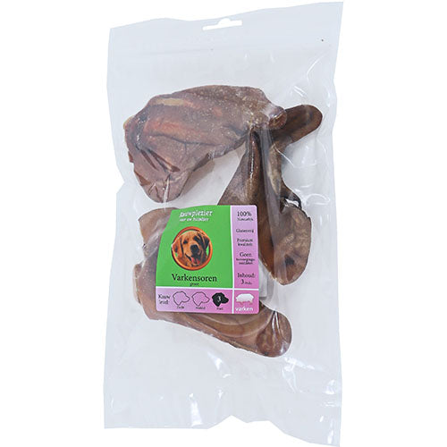 Boon Natuurlijke Snack Varken - Varkensoren Groot per 3, 9 of 25 stuks