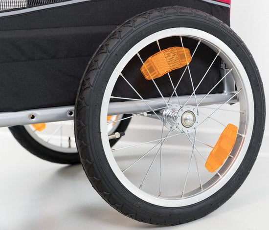 Trixie Fietskar - Zwart Rood 63x68x75/137 Cm Tot 22 Kg Medium