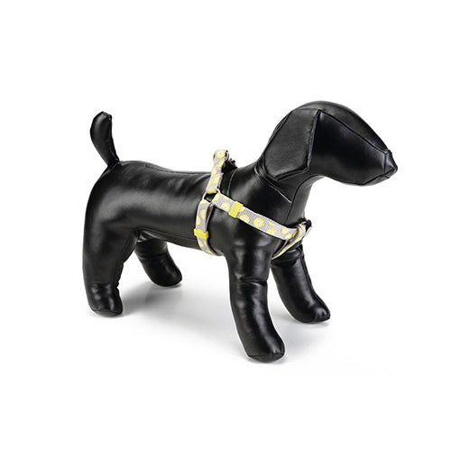 Beeztees Nylon Hondentuigje/ Hondenharnas - Lemon Lichtgrijs - Borstomtrek tussen: 35-60 cm