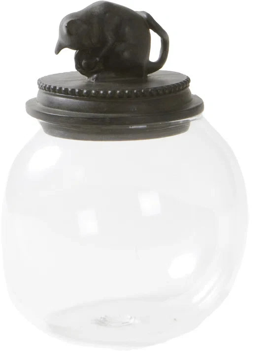 Happy House - Glazen Voorraadpot met Kat - 14,5x14,5x17,5 cm