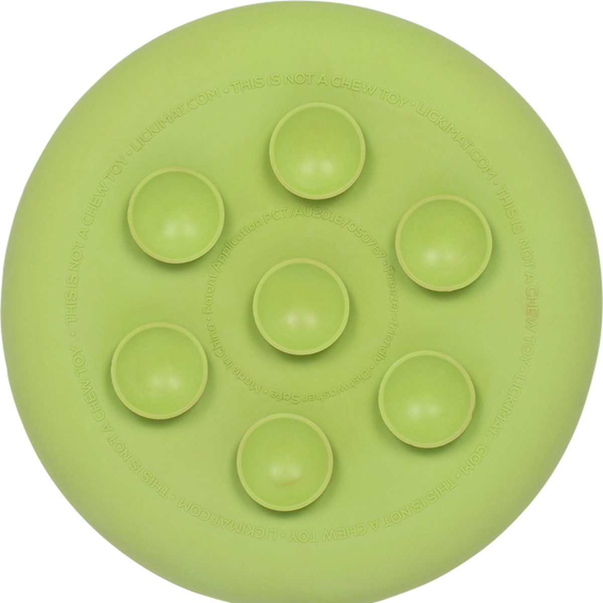 LickiMat UFO – Leckmatte / Anti-Schling-Matte / Futterverlangsamerer – Grün – 20 cm